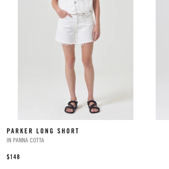 Agolde Parker Long Shorts in Panna Cotta - Picture 8 of 9